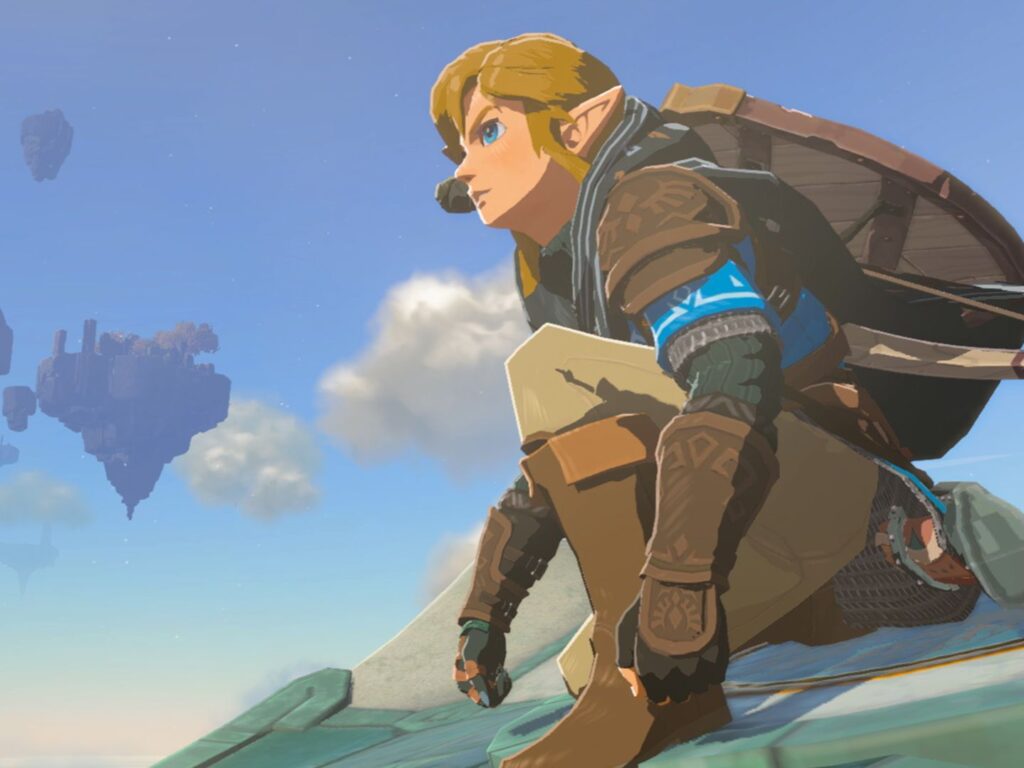 Link e Zelda em arte oficial de The Legend of Zelda