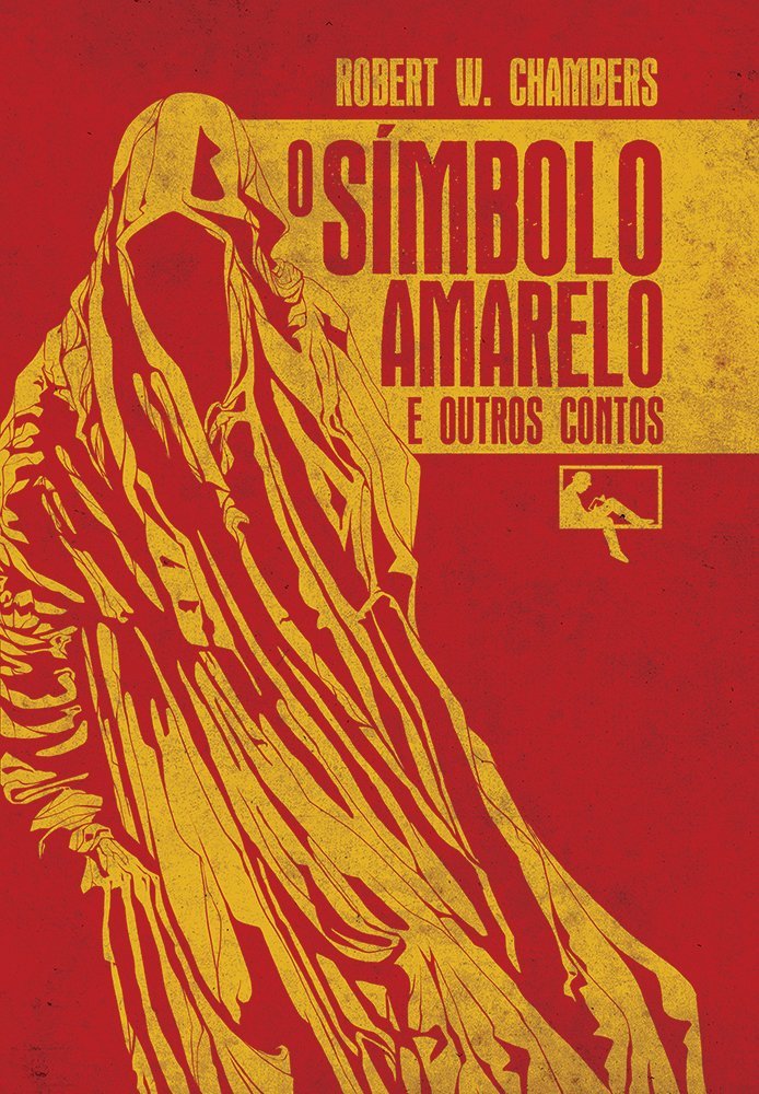 Capa vermelha e amarela de O Símbolo Amarelo, de Robert W. Chambers.